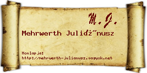Mehrwerth Juliánusz névjegykártya